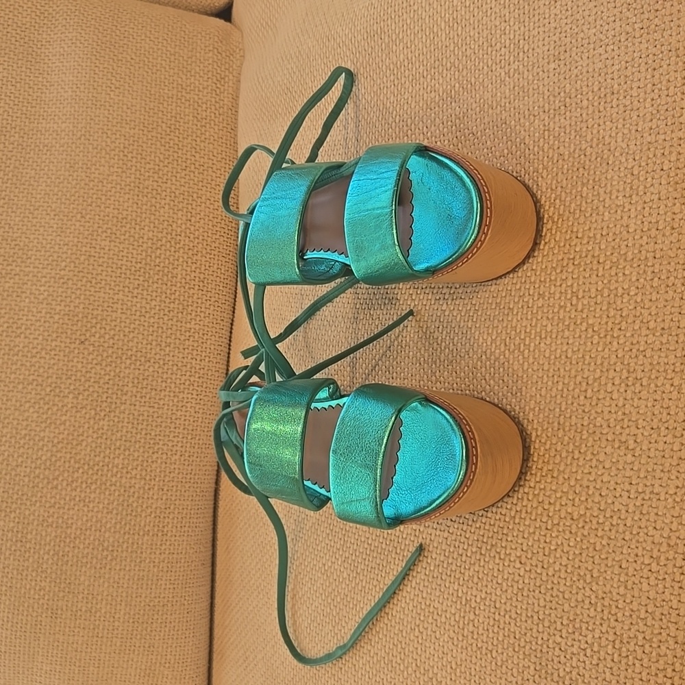 Missoni Metallic Wrap Platform Sandals
